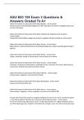 ASU BIO 100 Exam 3 Questions & Answers Graded To A&plus;