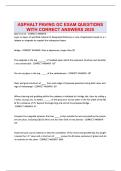 ASPHALT PAVING GC EXAM QUESTIONS WITH CORRECT ANSWERS 
