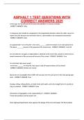 ASPHALT 1 TEST QUESTIONS WITH CORRECT ANSWERS 2025