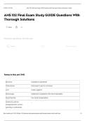AHS 102 Final Exam Study GUIDE Questions With Thorough Solutions