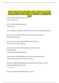 ASCP MOLECULAR BIOLOGY CERTIFICATION EXERCISE &period;&period;&period;QUESTIONS WITH CORRECT ANSWERS 2025&period;