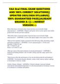 FAA Oral FINAL EXAM QUESTIONS AND 100&percnt; CORRECT SOLUTIONS&vert;&vert; UPDATED 2025&sol;2026 SYLLABUS&vert;&vert; 100&percnt; GUARANTEED PASS&vert;&vert;ALREADY GRADED A&plus;&vert;&vert;<<NEWEST VERSION>>