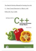 Test Bank & Solution Manual for Starting Out with C&plus;&plus; from Control Structures to Objects&comma; 10th Edition By Tony Gaddis