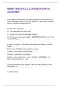 MGMT 402 EXAM 2 QUESTIONS WITH ANSWERS