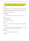 CM 3111 Spring Exam Quizzes and Answers &vert; New 2025&sol;2026 Update &vert; With Complete Solutions
