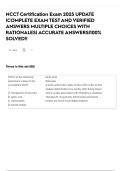 NCCT Certification Exam 2025 UPDATE &vert;COMPLETE EXAM TEST AND VERIFIED ANSWERS MULTIPLE CHOICES WITH RATIONALES&vert; ACCURATE ANSWERS&vert;100&percnt; SOLVED&excl;&excl;