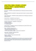 LSU POLI 2051&colon; EXAM 1 STUDY GUIDE PART 1 QUESTIONS & ANSWERS