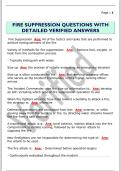 FIRE SUPPRESSION QUESTIONS WITH  DETAILED VERIFIED ANSWERS