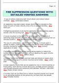 FIRE SUPPRESSION QUESTIONS WITH  DETAILED VERIFIED ANSWERS 