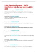 C-201 Electrical Systems 1 SACA Certification with Correct Answers 2025-2026
