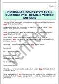 FLORIDA BAIL BONDS STATE EXAM  QUESTIONS WITH DETAILED VERIFIED  ANSWERS