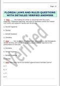 FLORIDA LAWS AND RULES QUESTIONS  WITH DETAILED VERIFIED ANSWERS 