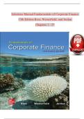 Solution Manual for Fundamentals of Corporate Finance&comma; 13th Edition by Stephen A&period; Ross & Randolph W&period; Westerfield &ndash; Complete Instructor Resource &ndash; Updated 2026