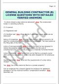 GENERAL BUILDING CONTRACTOR &lpar;B&rpar;  LICENSE QUESTIONS WITH DETAILED  VERIFIED ANSWERS