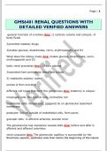 GMS6401 RENAL QUESTIONS WITH  DETAILED VERIFIED ANSWERS 