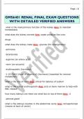 GMS6401 RENAL FINAL EXAM QUESTIONS  WITH DETAILED VERIFIED ANSWERS 