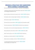BRANCH 2 PRACTICE TEST QUESTIONS WITH CORRECT ANSWERS 2025