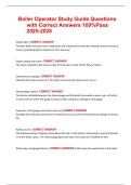 Boiler Operator Study Guide Questions with Correct Answers 100-Pass 2025-2026&period;