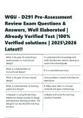 WGU - D291 Pre-Assessment Review Exam Questions & Answers&comma; Well Elaborated Already Verified Test 100&percnt; accuracy