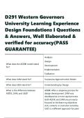 D291 Western Governors University Learning Experience Design Foundations Questions & Answers&comma;
