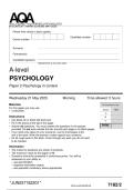 AQA A-LEVEL 7182&sol;2 PAPER 2 PSYCHOLOGY IN CONTEXT &plus;MARK SCHEME MAY 2025