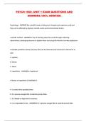 PSYCH 1000- UNIT 1 EXAM QUESTIONS AND ANSWERS 100&percnt; VERIFIED 