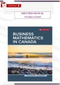 Solutions Manual for Business Mathematics in Canada &lpar;11th Canadian Edition&rpar; &ndash; Jerome  Complete Step-by-Step Solutions &vert; All Chapters Included &vert; PDF Format
