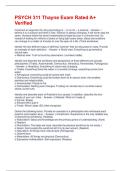 PSYCH 311 Thayne Exam Rated A+ Verified