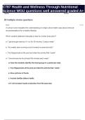 C787 Health and Wellness Through Nutritional Science WGU questions well answered graded A&plus;