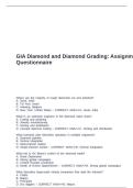 GIA Diamond and Diamond Grading&colon; Assignment 2 Questionnaire