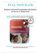 Test Bank for Pediatric Physical Examination&colon; An Illustrated Handbook 4th Edition by Karen G&period; Duderstadt&comma; All Chapter 1-20&comma; A&plus; guide&period;
