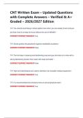 CNT Written Exam &ndash; Updated Questions  with Complete Answers &ndash; Verified & A&plus;  Graded &ndash; 2026&sol;2027 Edition 