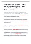 EPPP Ethics Exam 2025&sol;2026 &vert; Actual  ASPPB Ethics & Professional Practice  Exam with Complete Questions &  Verified Answers