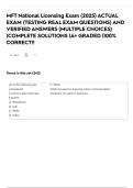 MFT National Licensing Exam &lpar;2025&rpar; ACTUAL EXAM &lpar;TESTING REAL EXAM QUESTIONS&rpar; AND VERIFIED ANSWERS &lpar;MULTIPLE CHOICES&rpar; &vert;COMPLETE SOLUTIONS &vert;A&plus; GRADED &vert;100&percnt; CORRECT&excl;&excl;