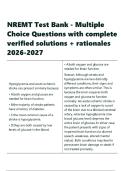 NREMT Test Bank - Multiple Choice Questions with complete verified solutions &plus; rationales 2026-2027