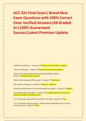 ACC 231 Final Exam&vert; Brand New Exam Questions with 100&percnt; Correct Clear Verified Answers&vert;All Graded A&plus;&vert;100&percnt; Guaranteed Success&vert;Latest Premium Update&period;