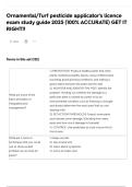 Ornamental&sol;Turf pesticide applicator's licence exam study guide 2025 &lpar;100&percnt; ACCURATE&rpar; GET IT RIGHT&excl;&excl;