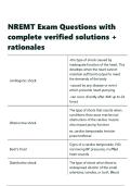 NREMT Exam Questions with complete verified solutions &plus; rationales&period;