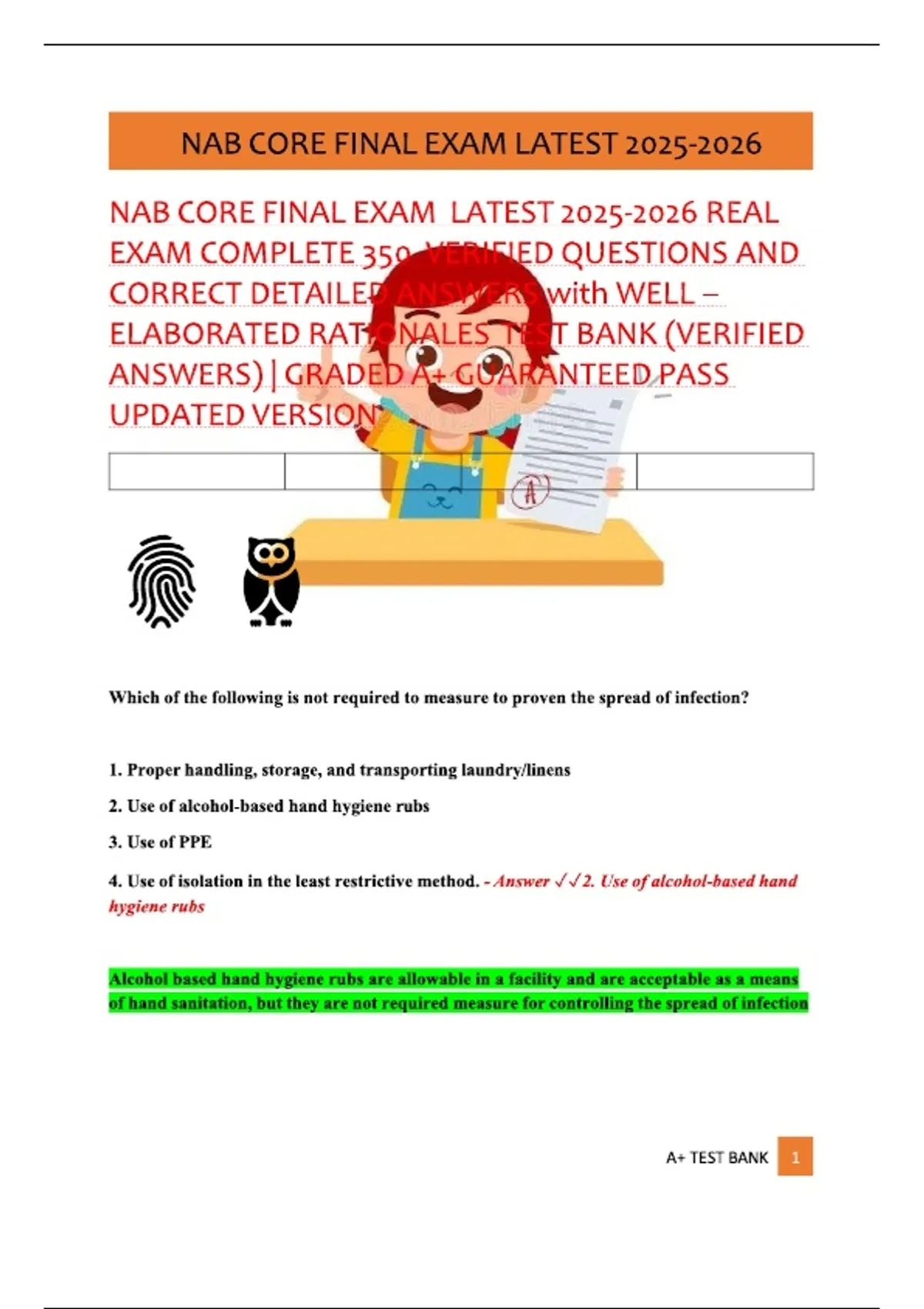 NAB CORE FINAL EXAM LATEST REAL EXAM COMPLETE 350 VERIFIED QUESTIONS ...