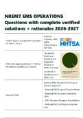 NREMT EMS OPERATIONS Questions with complete verified solutions &plus; rationales 2026-2027&period;