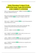 Adobe Photoshop Certiport Exam  UPDATED Study Guide QUESTIONS  AND CORRECT ANSWSER