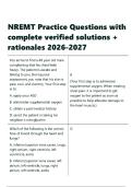 NREMT Practice Questions with complete verified solutions &plus; rationales 2026-2027