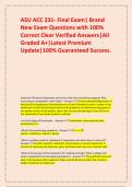 ASU ACC 231- Final Exam&vert; Brand New Exam Questions with 100&percnt; Correct Clear Verified Answers&vert;All Graded A&plus;&vert;Latest Premium Update&vert;100&percnt; Guaranteed Success&period;