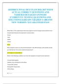 ARTHREX FINAL DEX EXAM 2026-2027 WITH  ACTUAL CORRECT QUESTIONS AND  VERIFIED DETAILED ANSWERS  &vert;CURRENTLY TESTING QUESTIONS AND  SOLUTIONS&vert;ALREADY GRADED A&plus;&vert;BRAND  NEW VERSION &excl;&excl;&vert;GUARANTEED PASS