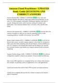 Amazon Cloud Practitioner  UPDATED  Study Guide QUESTIONS AND  CORRECT ANSWERS 