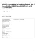 RN VATI Comprehensive Predictor Form A&comma; B&comma; & C&comma; Exam&comma; &lpar;2025 &sol; 2026 &rsqb;EXAM QUESTIONS AND ANSWERS 2026