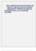 Burns and Grove&rsquo;s The Practice of Nursing Research &ndash; 9th Edition &lpar;Grove & Jennifer R&period; Gray&rpar; &vert; Complete Test Bank for All Chapters