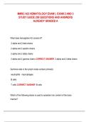 MMSC 423 HEMATOLOGY EXAM I&comma; EXAM 2 AND 3  STUDY GUIDE 250 QUESTIONS AND ANSWERS  ALREADY GRADED A  