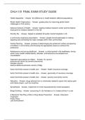 CHLH 101 FINAL EXAM STUDY GUIDE