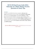 MCB 150 Final Exam Review 2026&colon; Molecular & Cellular Biology Study Guide with Practice Questions